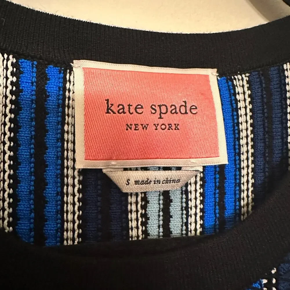Kate‎ Spade Striped Sweater Sleeveless Dress Ribbed Knee Length Size Small EUC